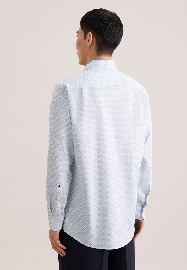 Regular Business Hemd Druck in Türkis |  Seidensticker Onlineshop