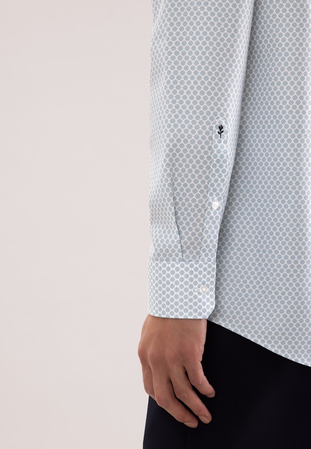 Regular Business Hemd Druck in Türkis |  Seidensticker Onlineshop