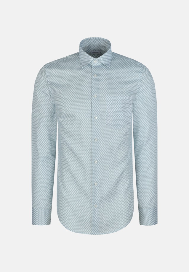 Regular Business Hemd Druck in Türkis |  Seidensticker Onlineshop