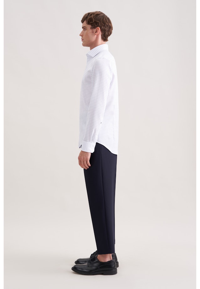 Slim Business shirt Check in Mittelblau |  Seidensticker Onlineshop