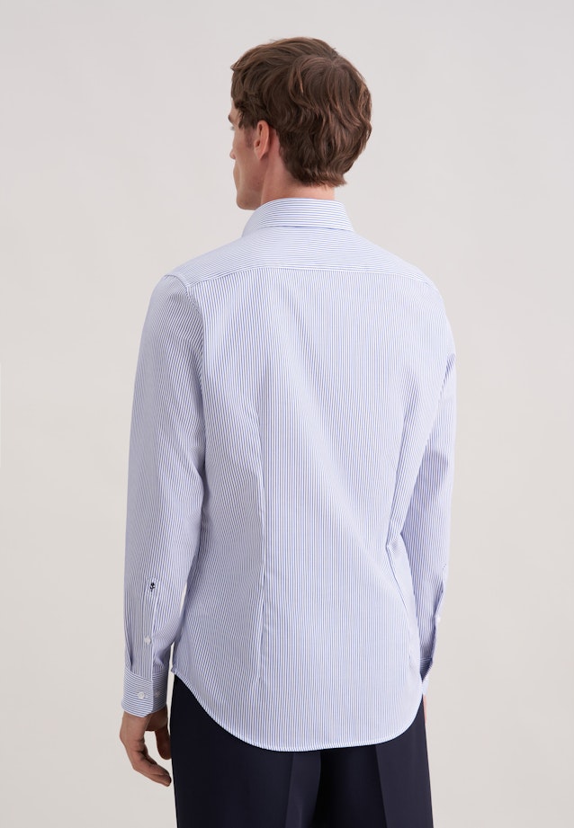 Slim Business shirt Stripes in Mittelblau |  Seidensticker Onlineshop