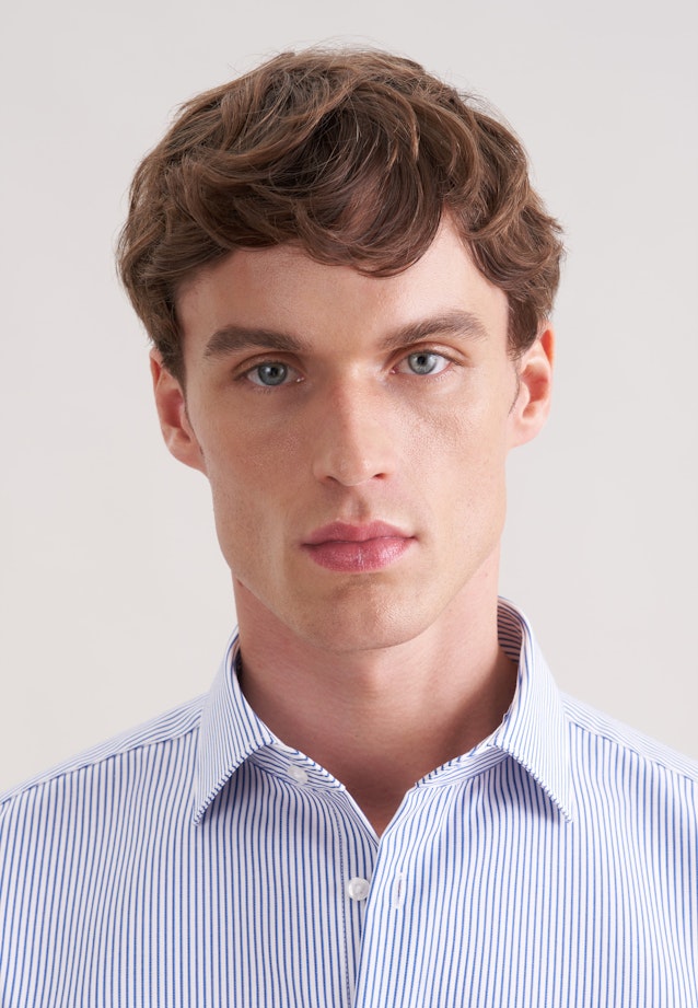 Slim Business shirt Stripes in Mittelblau |  Seidensticker Onlineshop