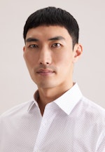 Slim Business Hemd Druck in Mittelblau |  Seidensticker Onlineshop