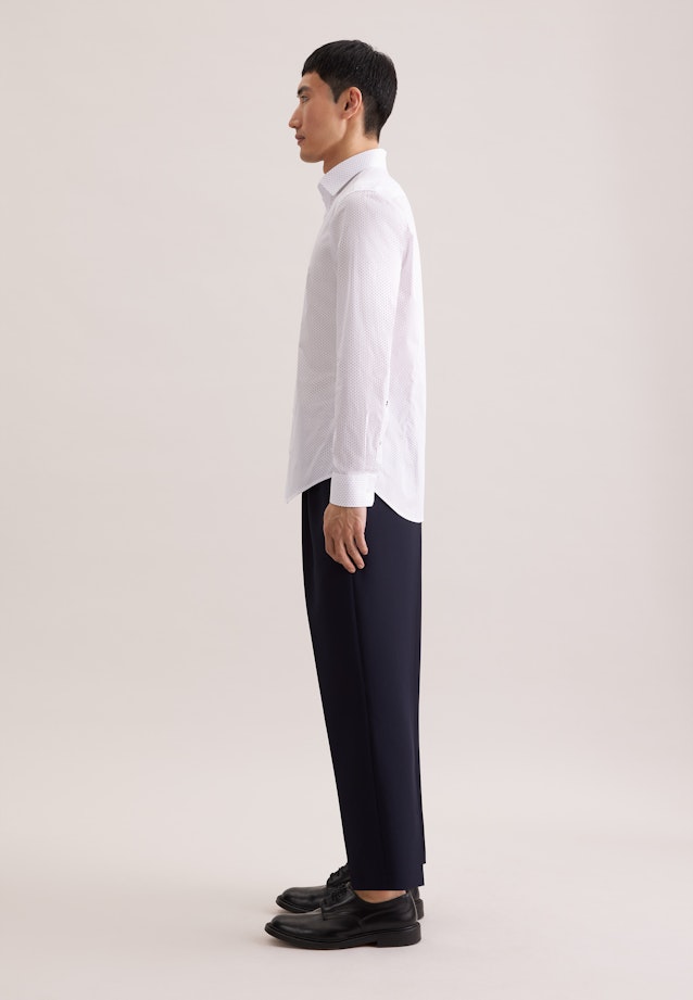 Slim Business Hemd Druck in Mittelblau |  Seidensticker Onlineshop