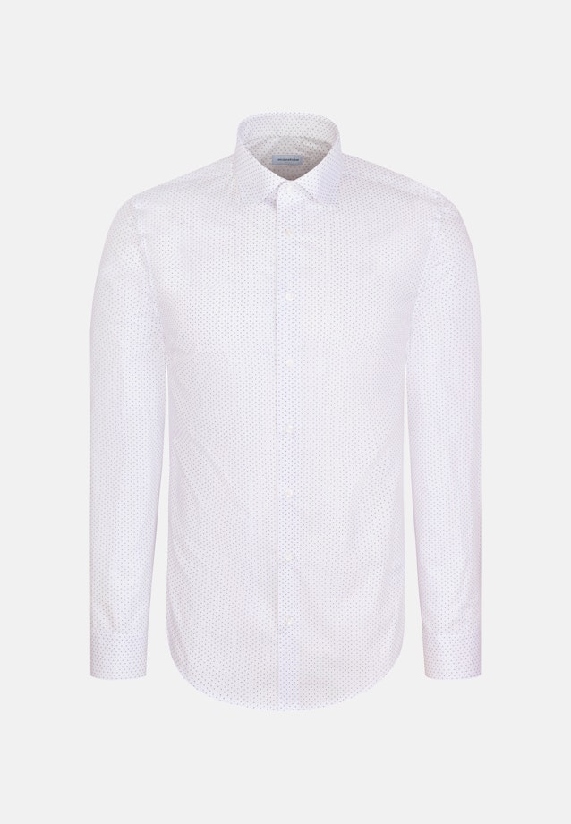 Slim Business Hemd Druck in Mittelblau |  Seidensticker Onlineshop