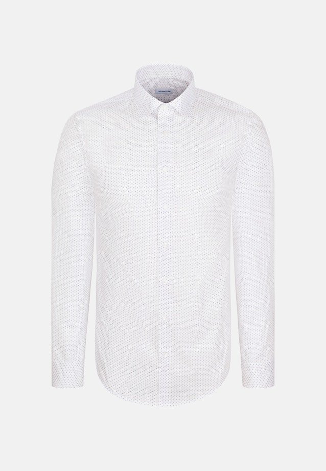 Slim Business Hemd Druck in Mittelblau |  Seidensticker Onlineshop