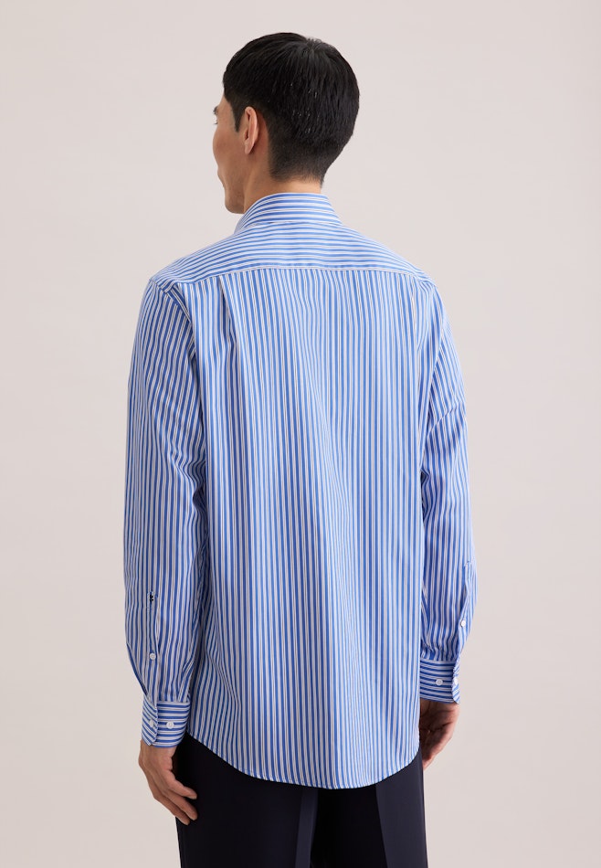 Regular Business shirt Stripes in Mittelblau | Seidensticker online shop