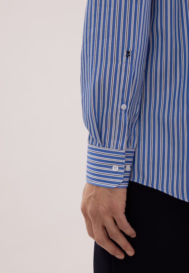 Regular Chemise d'affaires Rayures in Bleu Moyen |  Seidensticker Onlineshop
