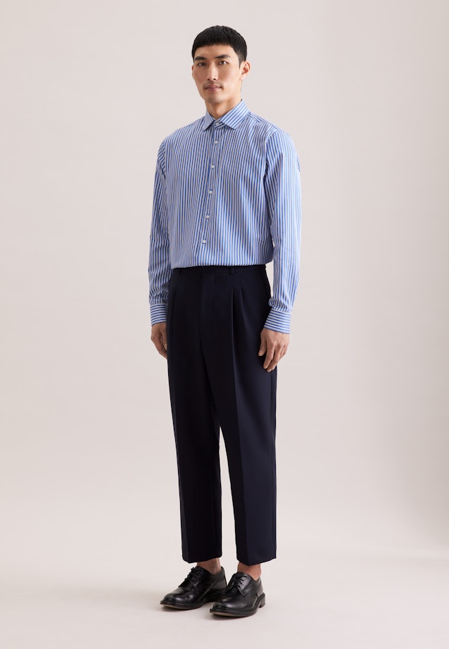 Regular Chemise d'affaires Rayures in Bleu Moyen |  Seidensticker Onlineshop