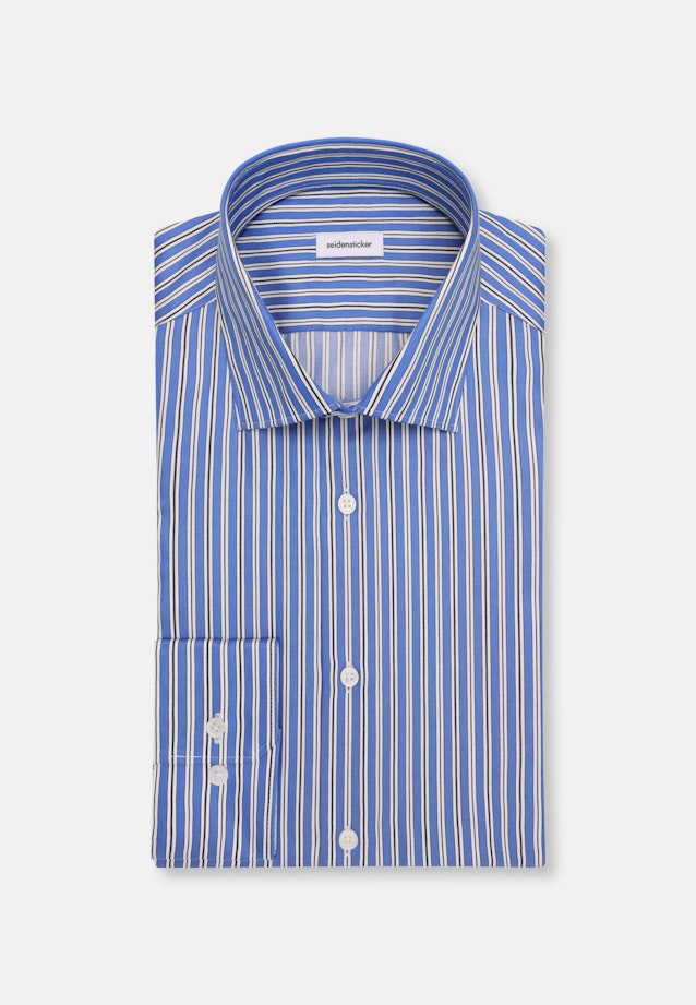 Regular Business Hemd Gestreift in Mittelblau |  Seidensticker Onlineshop