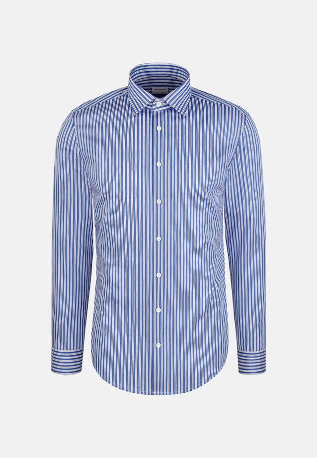 Regular Business Hemd Gestreift in Mittelblau |  Seidensticker Onlineshop