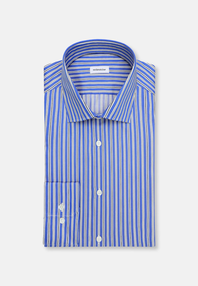 Shaped Business shirt Stripes in Mittelblau | Seidensticker online shop