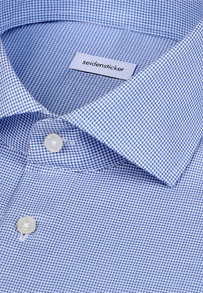 Slim Business Hemd Struktur in Mittelblau | Seidensticker Onlineshop