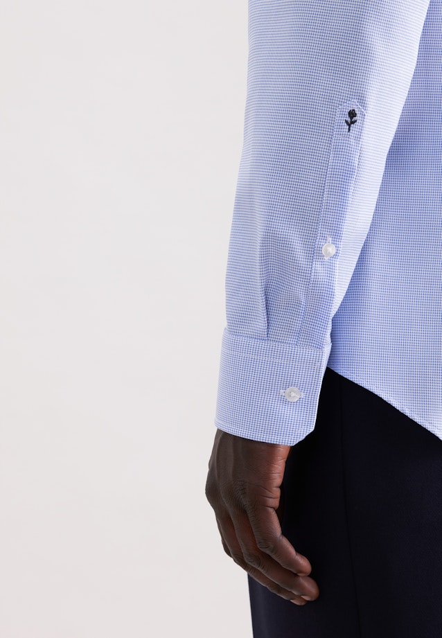 Slim Business Hemd Struktur in Mittelblau |  Seidensticker Onlineshop