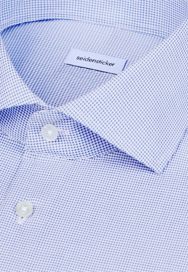 Slim Business Hemd Struktur in Mittelblau |  Seidensticker Onlineshop