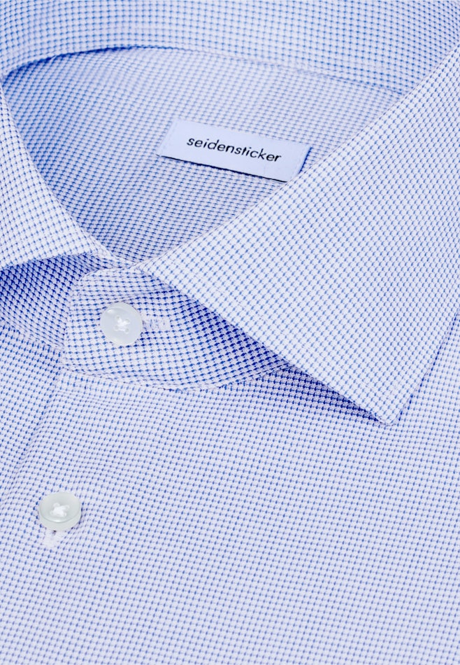 Slim Business Hemd Struktur in Mittelblau | Seidensticker Onlineshop