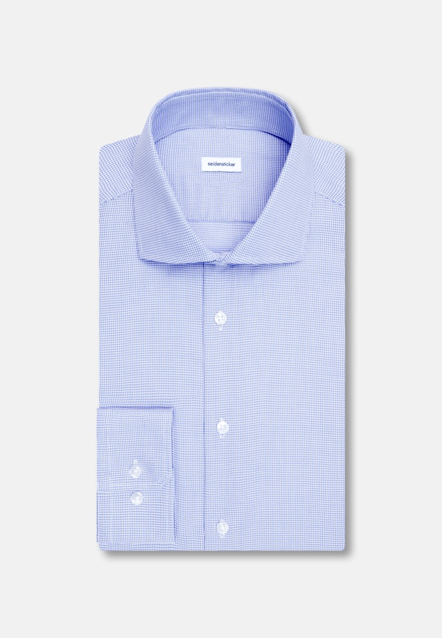 Slim Business Hemd Struktur in Mittelblau |  Seidensticker Onlineshop