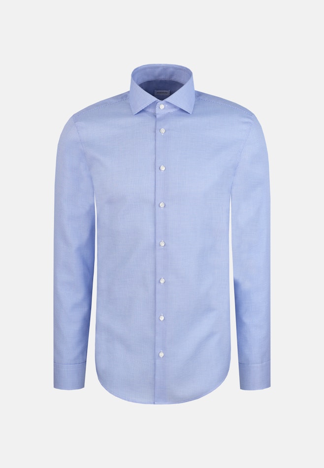 Slim Business Hemd Struktur in Mittelblau | Seidensticker Onlineshop