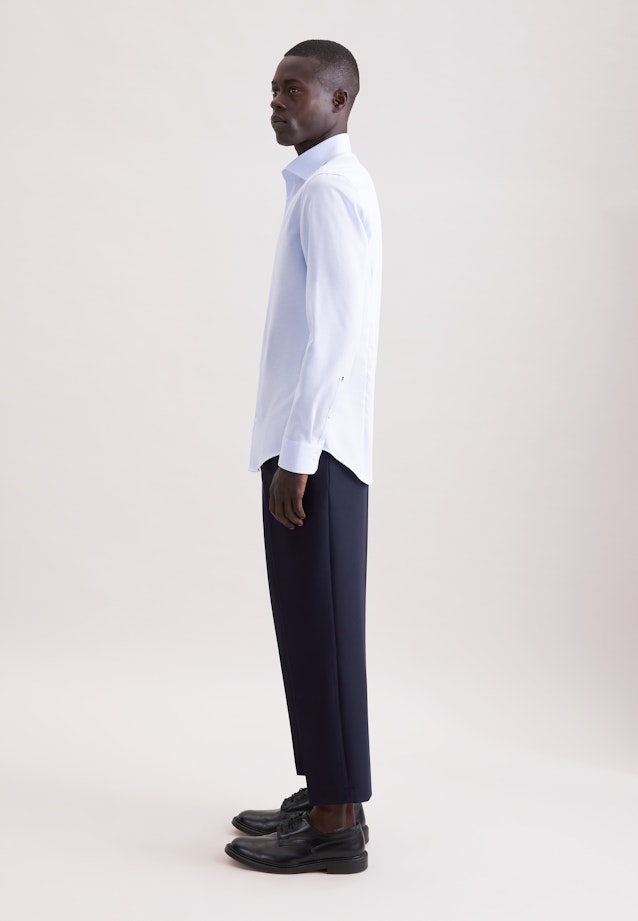 Slim Business Hemd Struktur in Mittelblau |  Seidensticker Onlineshop