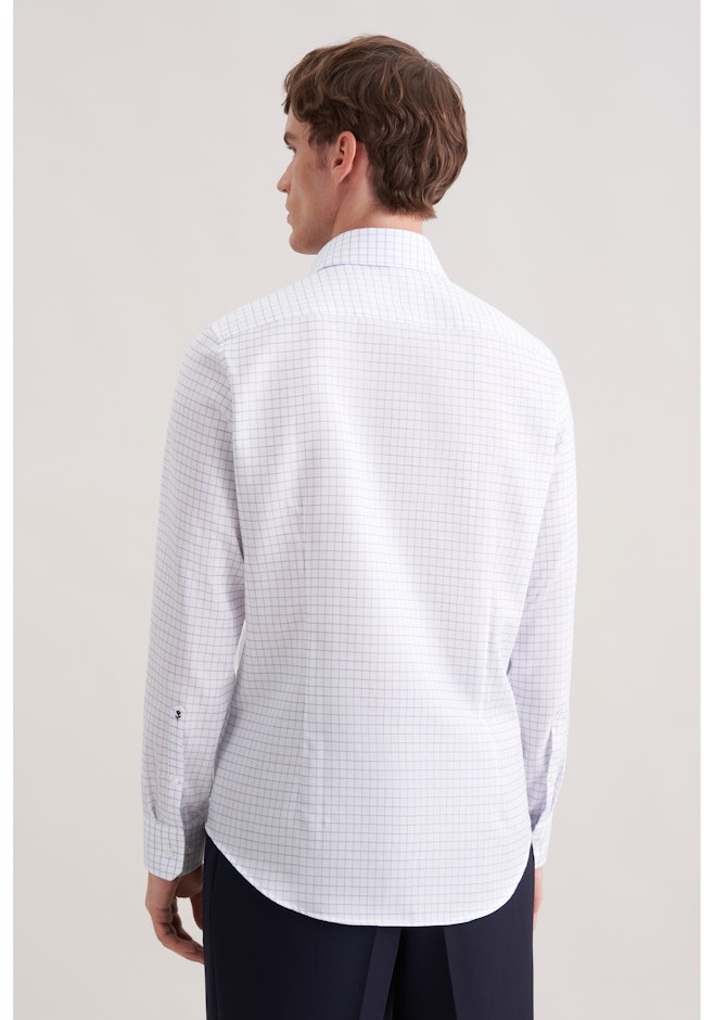 Shaped Business Hemd Karo in Mittelblau | Seidensticker Onlineshop