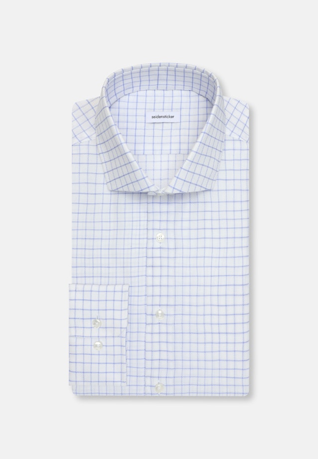 Shaped Business Hemd Karo in Mittelblau |  Seidensticker Onlineshop