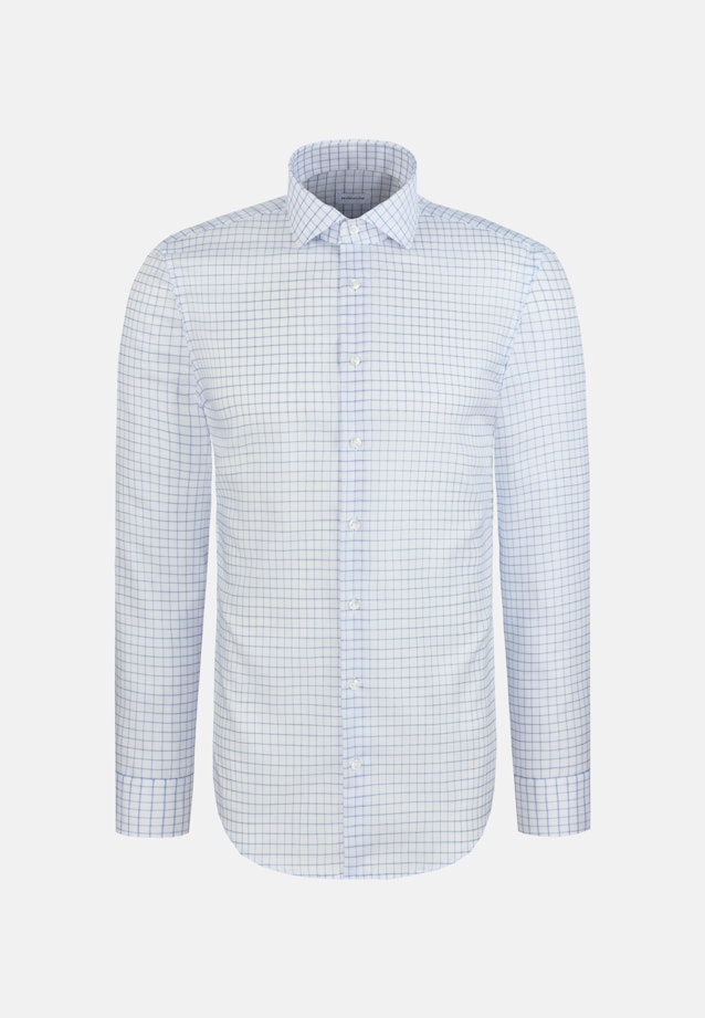 Shaped Business Hemd Karo in Mittelblau |  Seidensticker Onlineshop