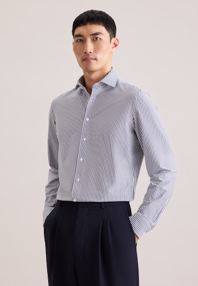 Slim Jerseyhemd Gestreift in Grau | Seidensticker Onlineshop