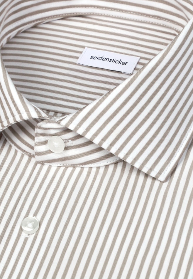 Shaped Jerseyhemd Gestreift in Beige | Seidensticker Onlineshop