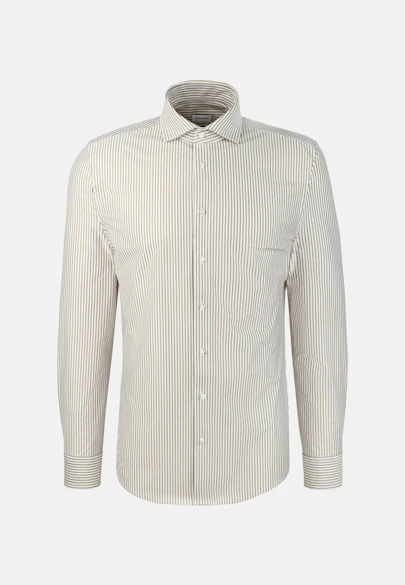 Shaped Jerseyhemd Gestreift in Beige | Seidensticker Onlineshop