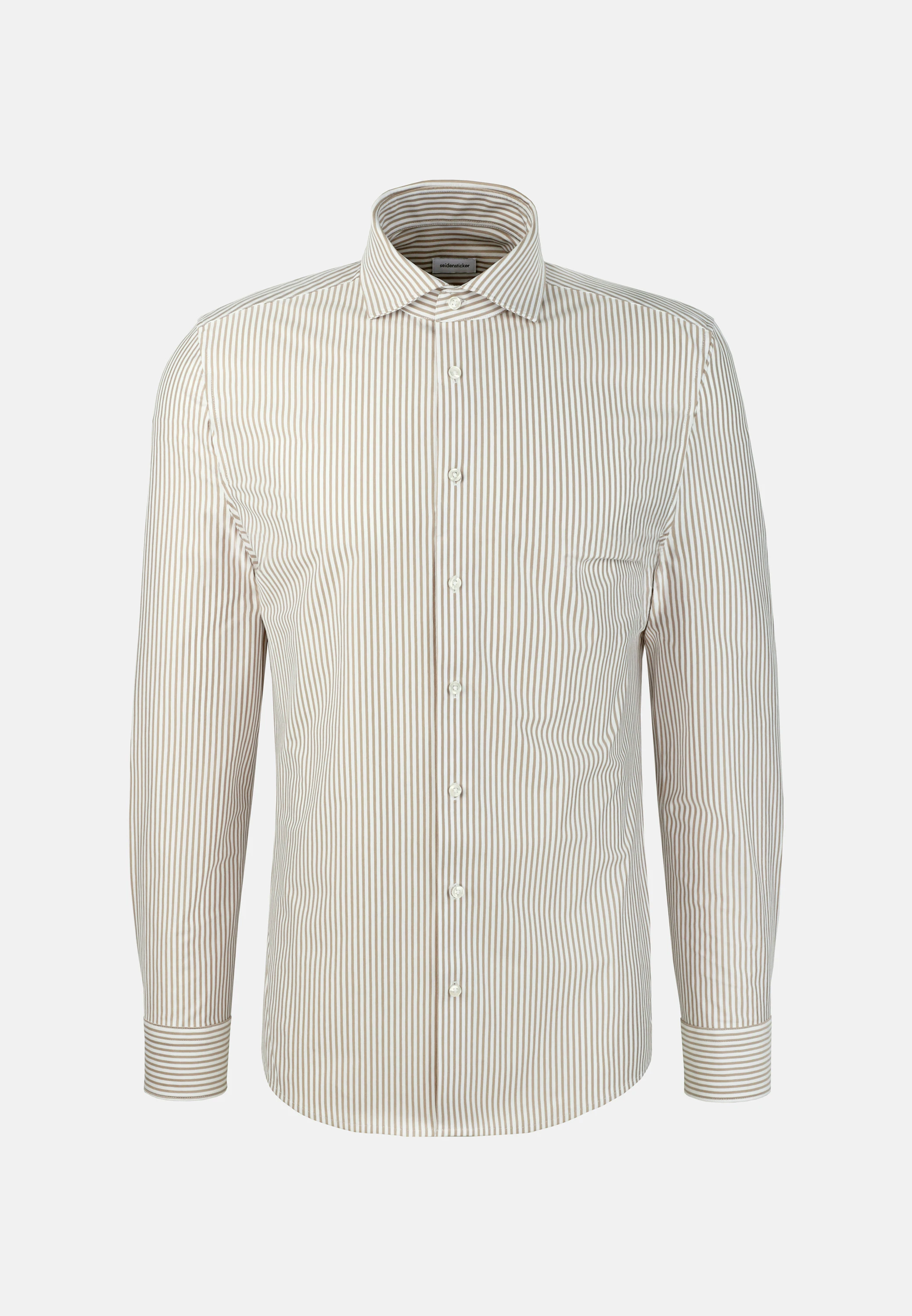 Shaped Jerseyhemd Gestreift Beige