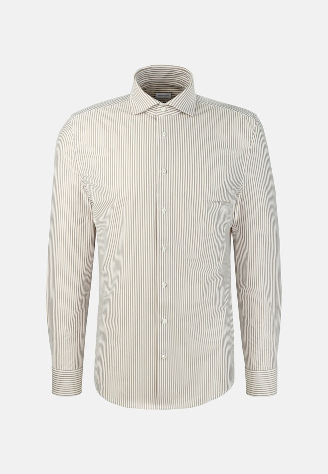 Shaped Jerseyhemd Gestreift in Beige | Seidensticker Onlineshop