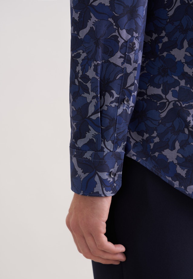 Shaped Business Hemd Druck in Dunkelblau |  Seidensticker Onlineshop