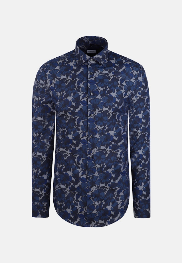 Shaped Business Hemd Druck in Dunkelblau |  Seidensticker Onlineshop