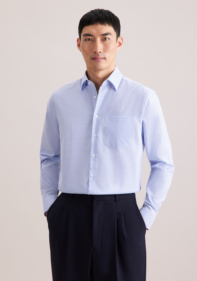 Comfort Chemise d'affaires carreaux dans Bleu Clair | Boutique en ligne Seidensticker
