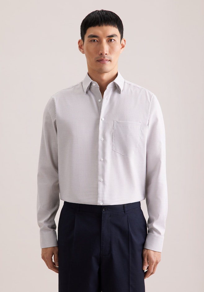Comfort Business Hemd Karo in Beige | Seidensticker Onlineshop