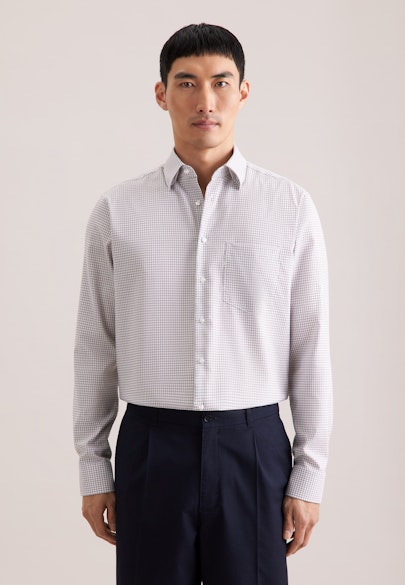 Comfort Business shirt Check in Beige |  Seidensticker Onlineshop