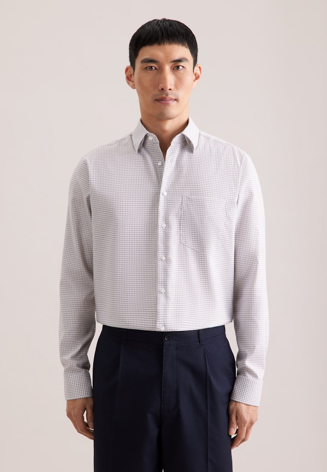 Comfort Business shirt Check in Beige |  Seidensticker Onlineshop
