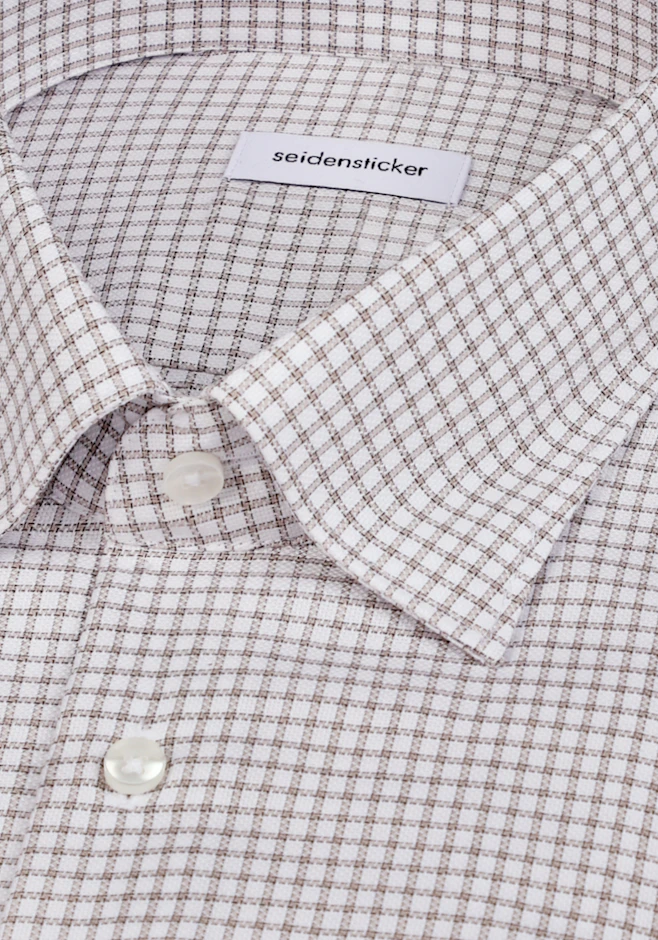 Comfort Chemise d'affaires carreaux dans Beige | Boutique en ligne Seidensticker