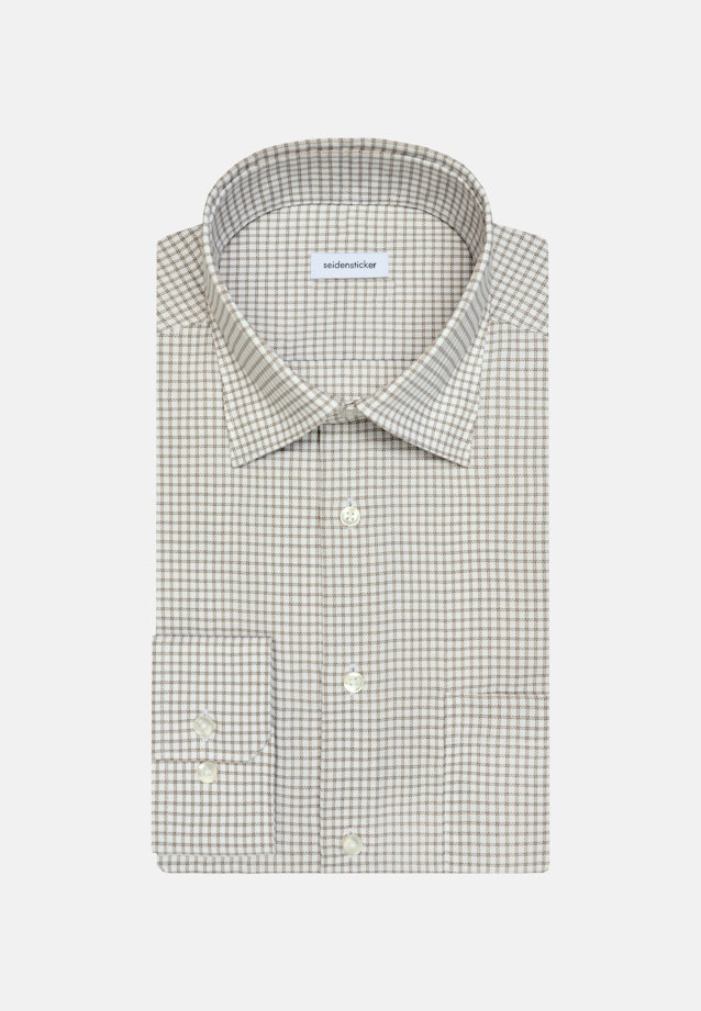 Comfort Business shirt Check in Beige |  Seidensticker Onlineshop