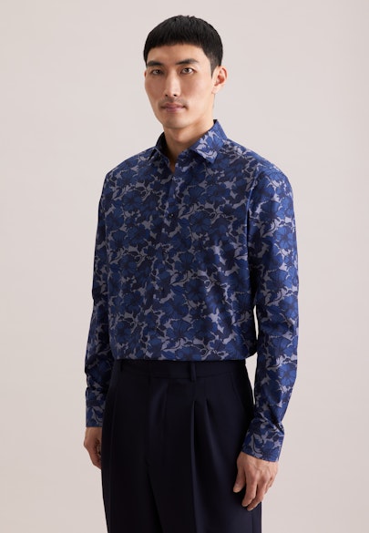 Regular Chemise d'affaires Imprimé in Bleu Foncé |  Seidensticker Onlineshop