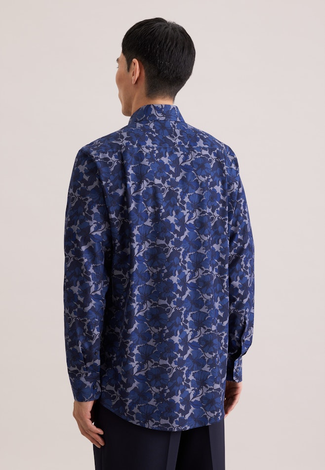 Regular Business Hemd Druck in Dunkelblau | Seidensticker Onlineshop