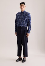 Regular Business Hemd Druck in Dunkelblau |  Seidensticker Onlineshop