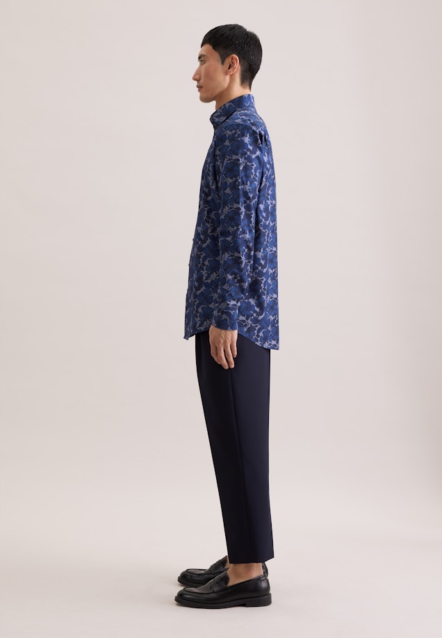 Regular Business Hemd Druck in Dunkelblau |  Seidensticker Onlineshop