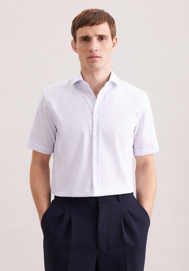 Regular Chemise d'affaires carreaux dans Bleu Moyen | Boutique en ligne Seidensticker