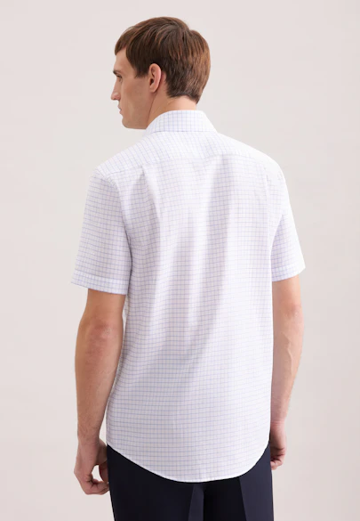 Regular Chemise d'affaires carreaux in Bleu Moyen | Seidensticker Onlineshop