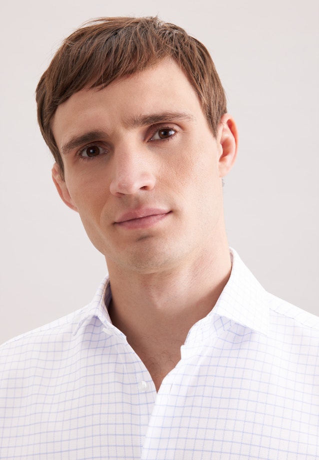 Regular Business Hemd Karo in Mittelblau |  Seidensticker Onlineshop