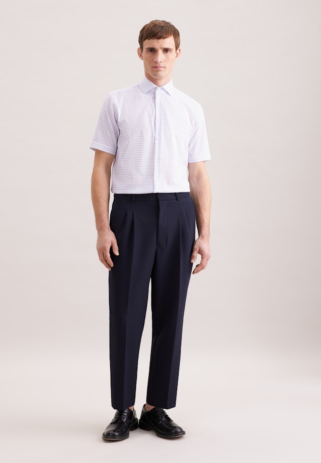 Regular Business Hemd Karo in Mittelblau |  Seidensticker Onlineshop