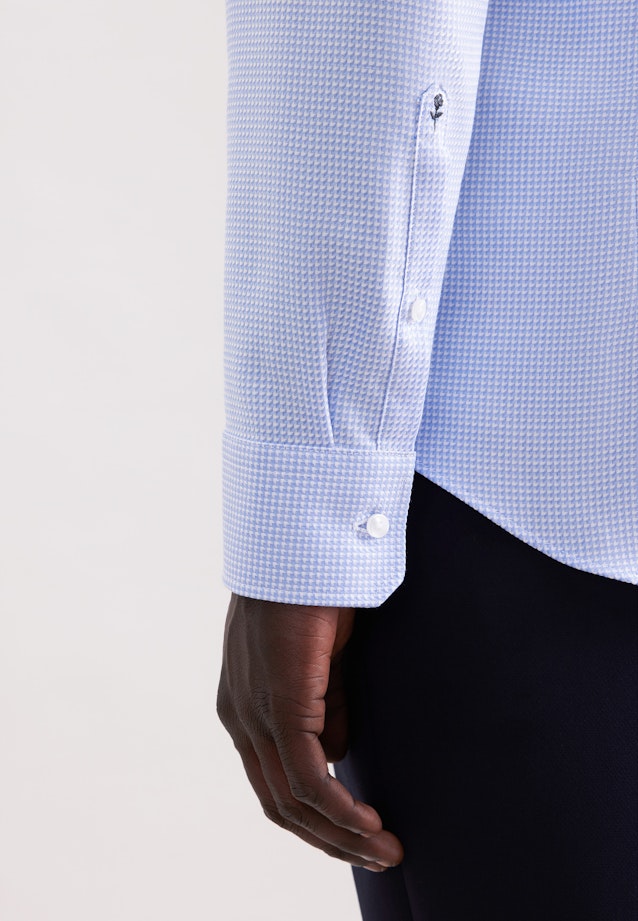Slim Business Hemd Struktur in Mittelblau |  Seidensticker Onlineshop