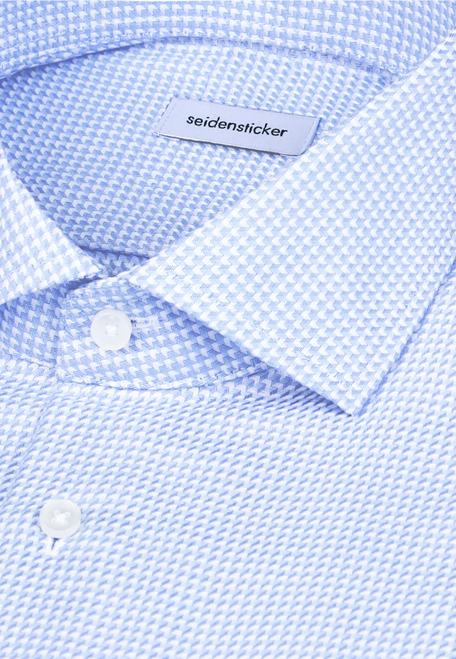Slim Business Hemd Struktur in Mittelblau | Seidensticker Onlineshop