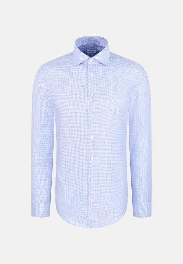 Slim Business Hemd Struktur in Mittelblau |  Seidensticker Onlineshop